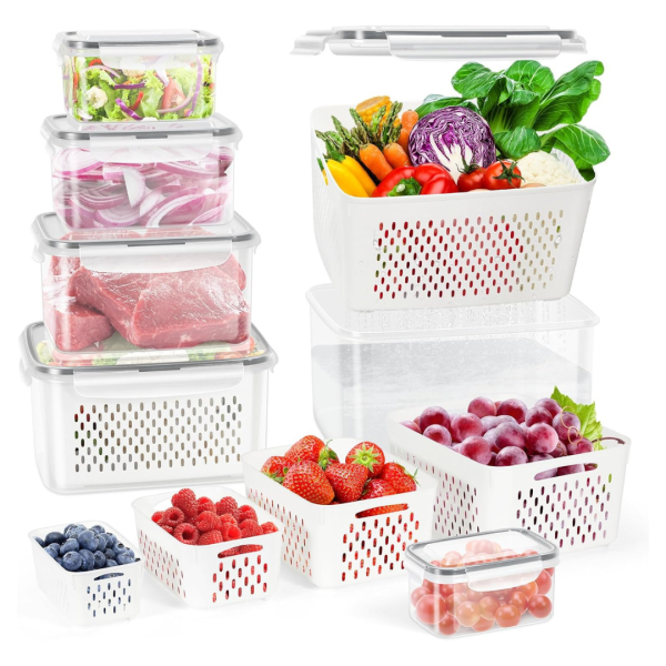 12-Piece BPA-Free Food Storage Container W Colanders & Airtight Lids Online Hot Sale