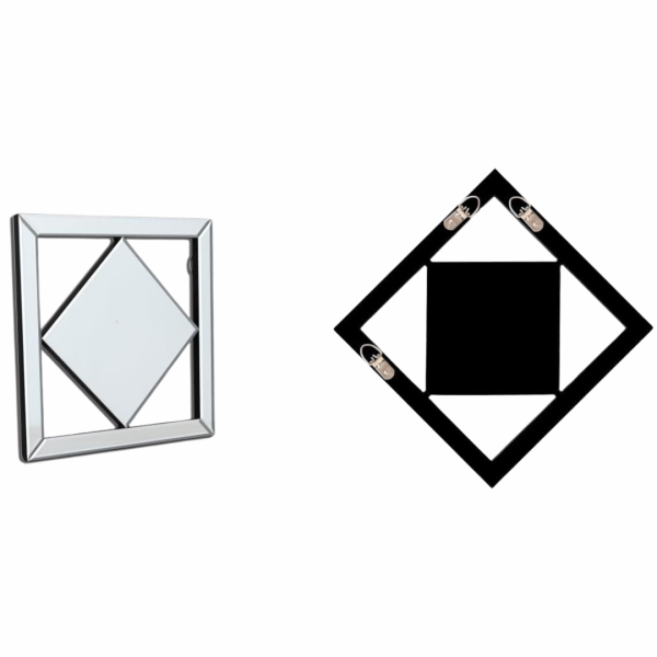 2 Pieces 12x12inch Middle Rhombus Shape Mirrored Wall Decor Online Sale