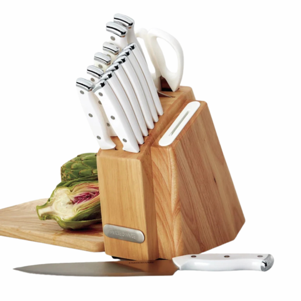 Farberware Edgekeeper 14-Piece Triple Rivet Stainless Steel Slim Knife Block Supply