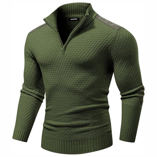 Men s Long Sleeve Quarter Zip Cable Knit Pullover Collar Sweaters (Various) on Sale