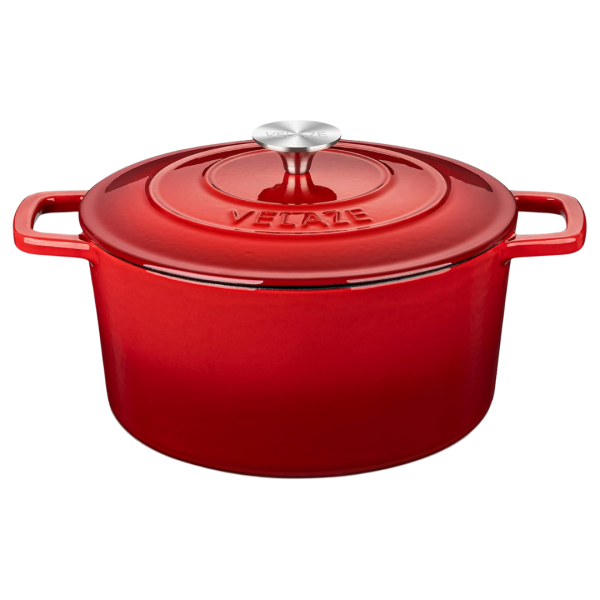 Velaze 6 Qt Enameled Cast Iron Dutch Oven With Lid & Dual Handles on Sale