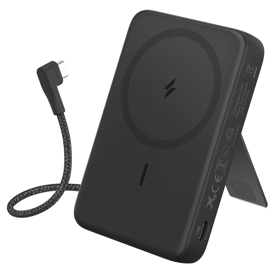 Anker Zolo 10000mAh Wireless Portable Magnetic Power Bank w Built-in USB-C Cable For Cheap