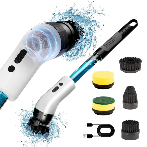 Electric Spin Scrubber with 5 Replaceable Brush Heads Discount