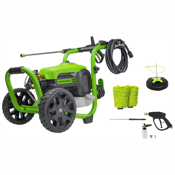 Greenworks Electric Pressure Washer up to 3000 PSI at 2.0 GPM Combo Kit Discount