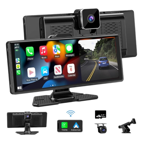 10.26  Apple CarPlay & Android Auto Car Stereo With 4k Dash Cam, 1080p Rear Cam For Discount