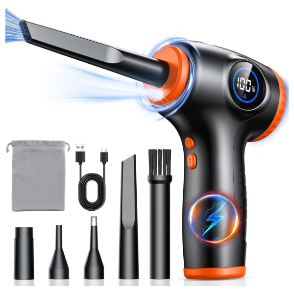 Rechargeable Electric Air Duster With LED Light & Power Display Sale