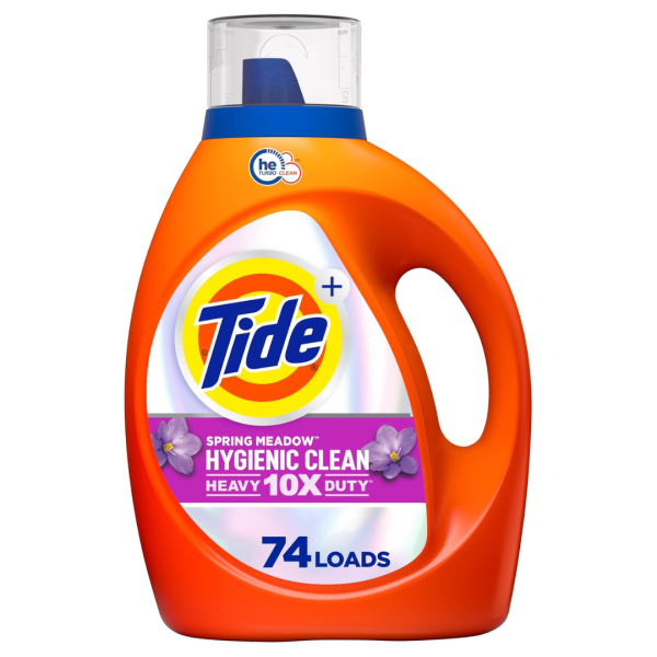 Tide Hygienic Clean Heavy 10x Duty Liquid Laundry Detergent, HE Compatible, Spring Meadow Scent (74 Loads, 105 Fl Oz) Cheap