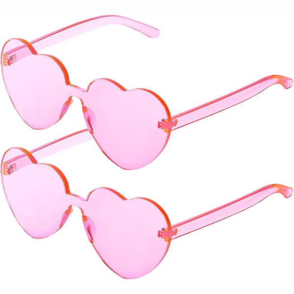 2-Pack Thick Lens Heart Shaped Sunglasses for Women Cheap