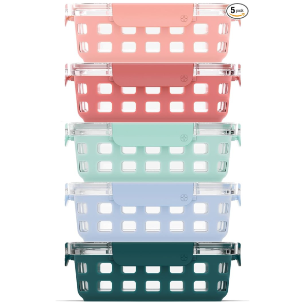 5-Pack Ello Duraglass 3.4 Cup Meal Prep Sets Supply