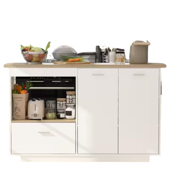 White Oak Wood 59.1  W Kitchen Island Dining Table Online