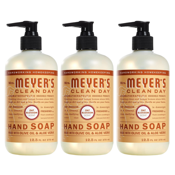 3 Bottles Of MRS. MEYER’S CLEAN DAY Hand Soap, Made With Essential Oils, Biodegradable Formula, Oat Blossom (12.5 Fl. Oz Bottles) For Cheap