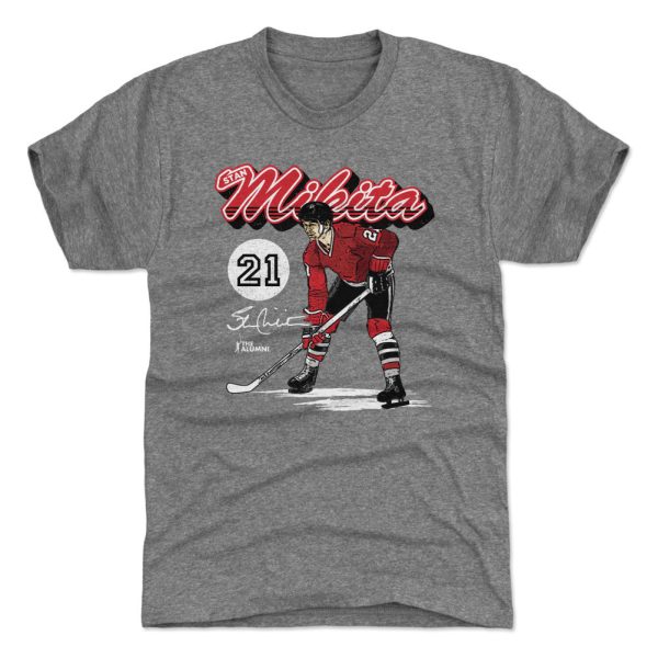 Stan Mikita Chicago Retro Script WHT on Sale - Image 2